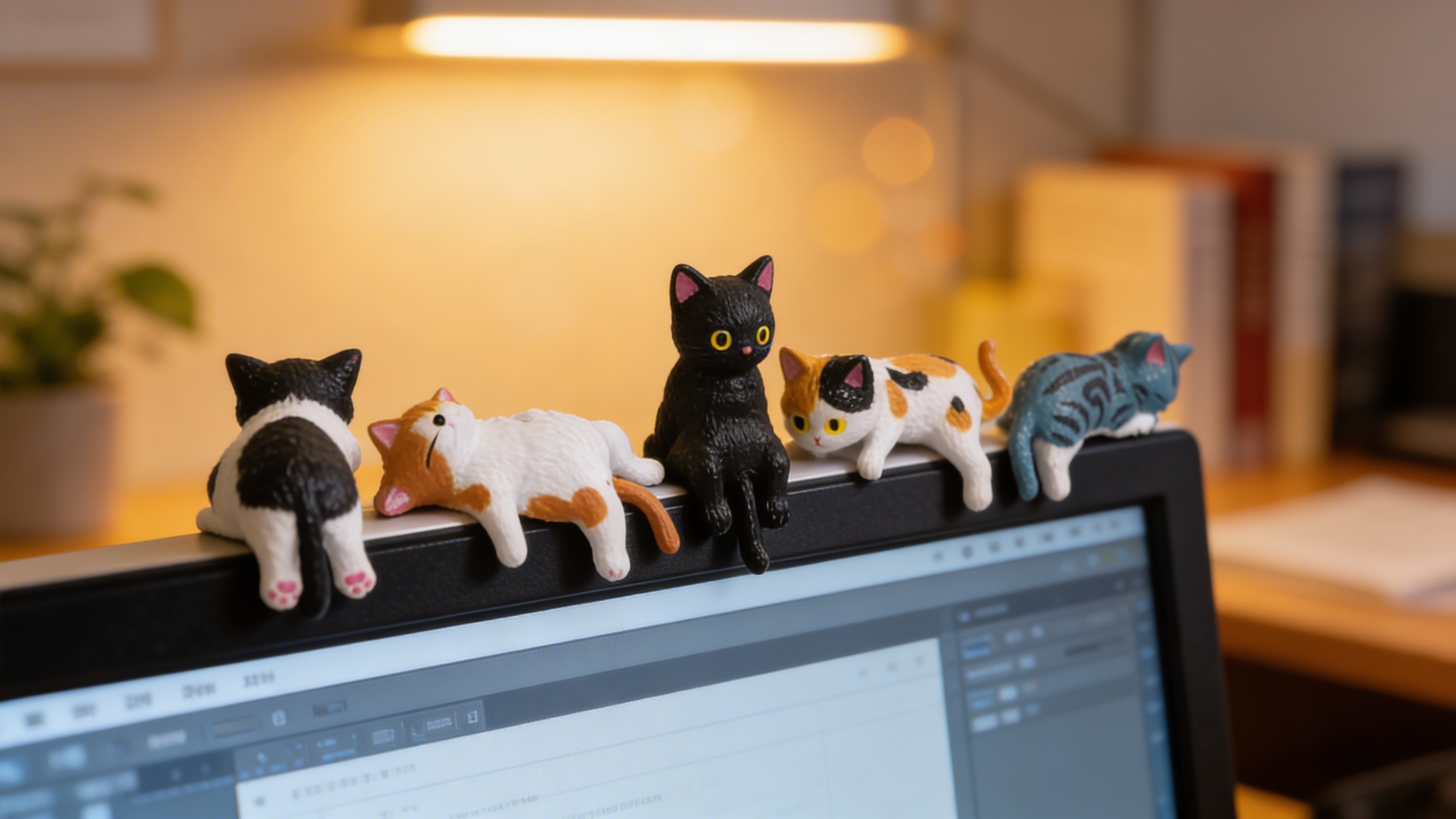 Chatons sur un bureau
